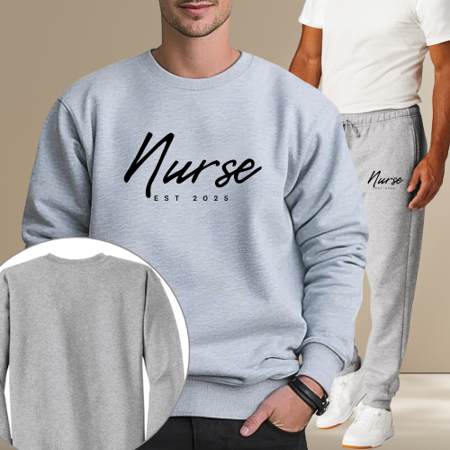 Nursing Crewneck Set Gray