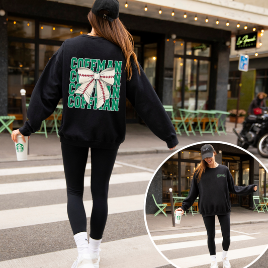 Coffman PRETTY PREP Logo Baseball Crewneck Sweatshirt