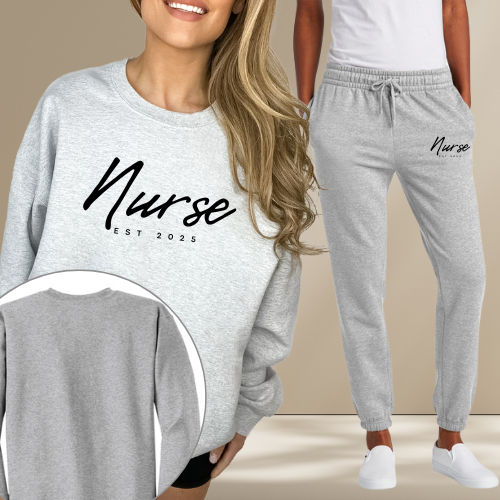 Nursing Crewneck Set Gray