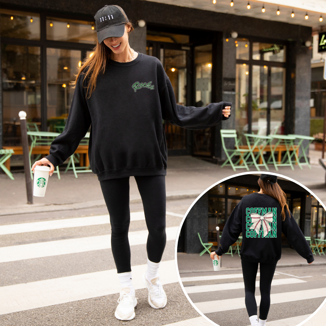 Coffman PRETTY PREP Logo Baseball Crewneck Sweatshirt