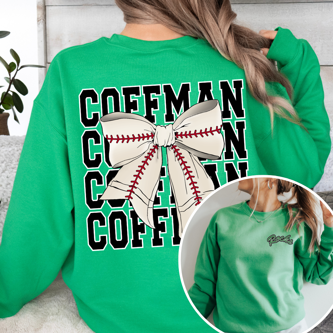 Coffman PRETTY PREP Logo Baseball Crewneck Sweatshirt