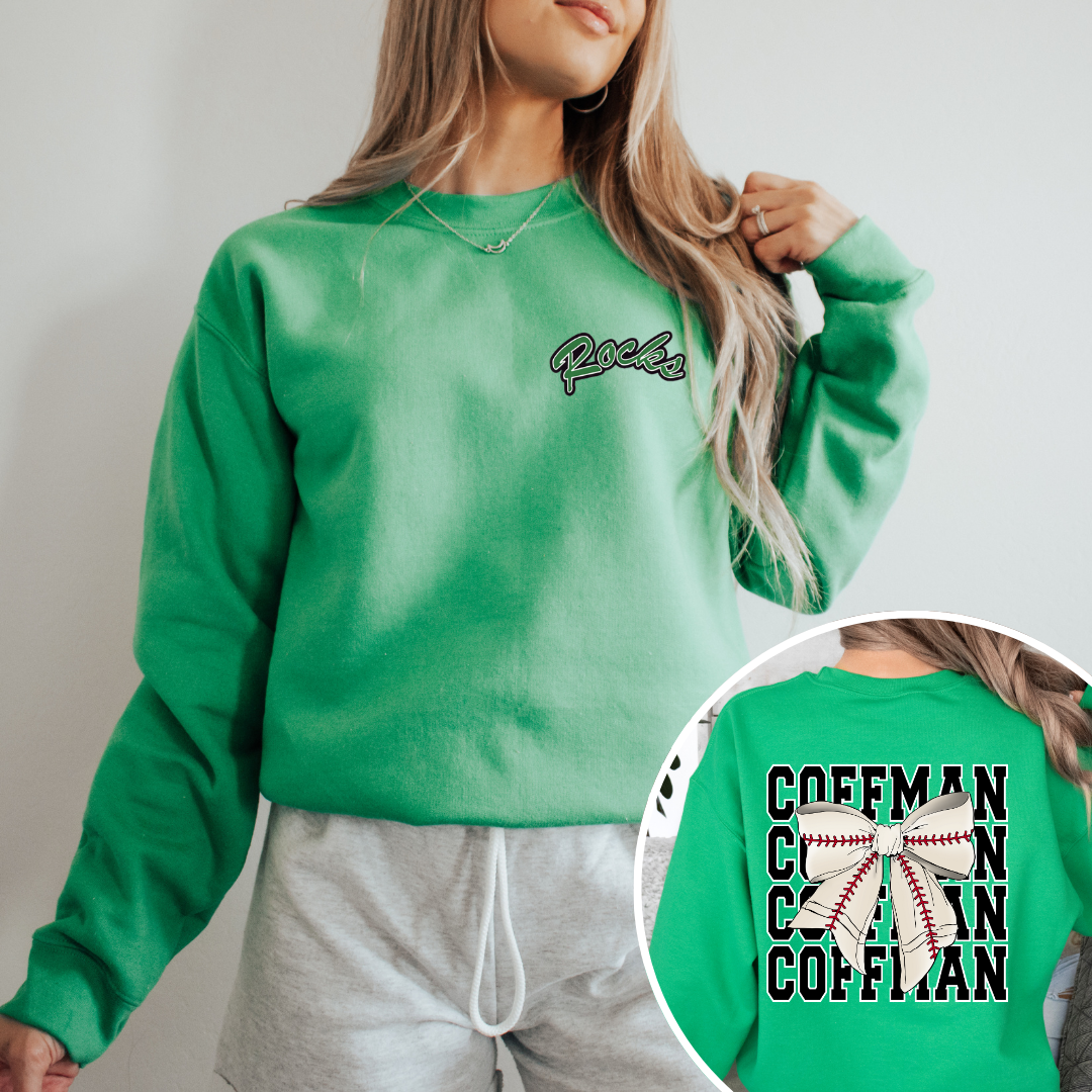 Coffman PRETTY PREP Logo Baseball Crewneck Sweatshirt