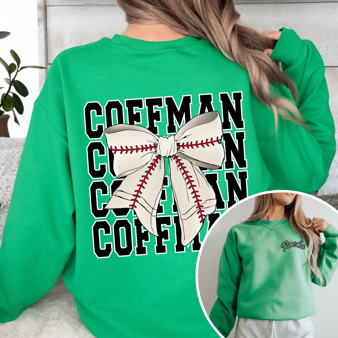 Coffman PRETTY PREP Logo Baseball Crewneck Sweatshirt