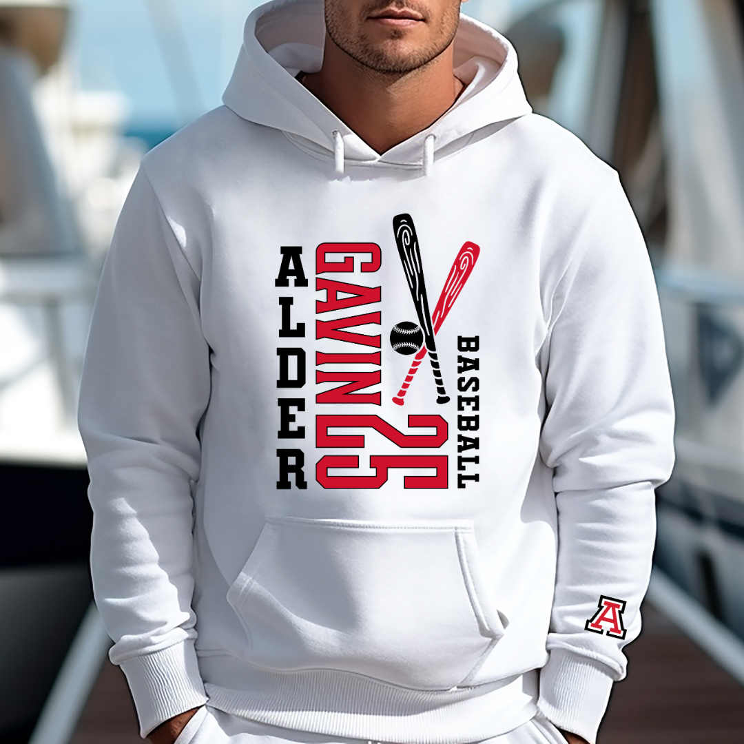 Alder Baseball Player Hoodie