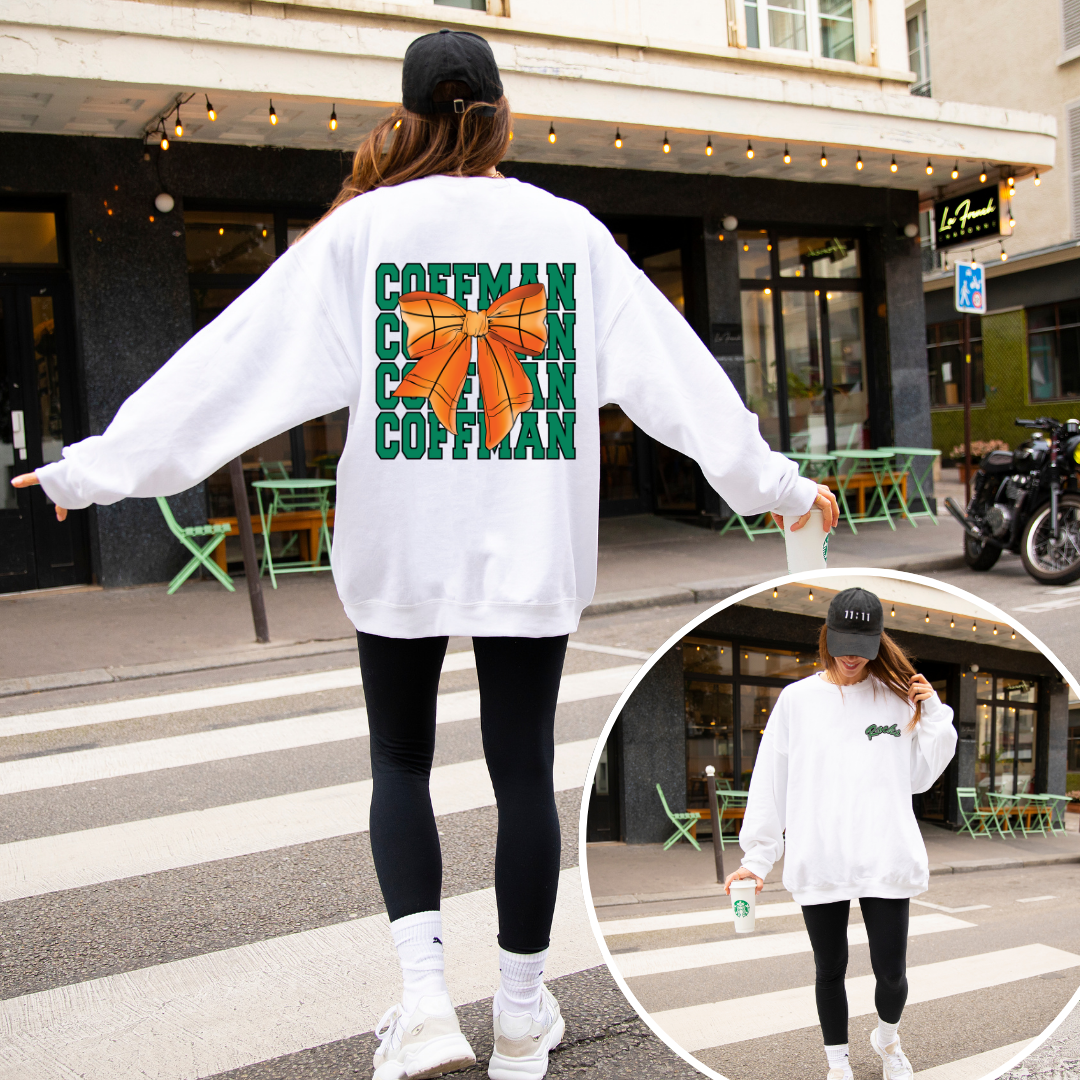 Coffman PRETTY PREP Logo Basketball Crewneck Sweatshirt