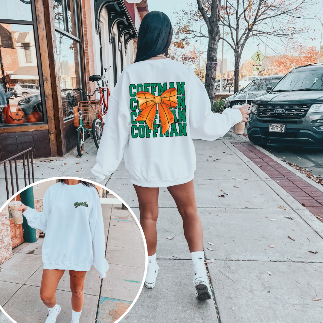 Coffman PRETTY PREP Logo Basketball Crewneck Sweatshirt