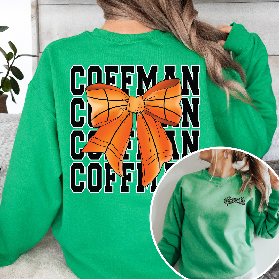 Coffman PRETTY PREP Logo Basketball Crewneck Sweatshirt