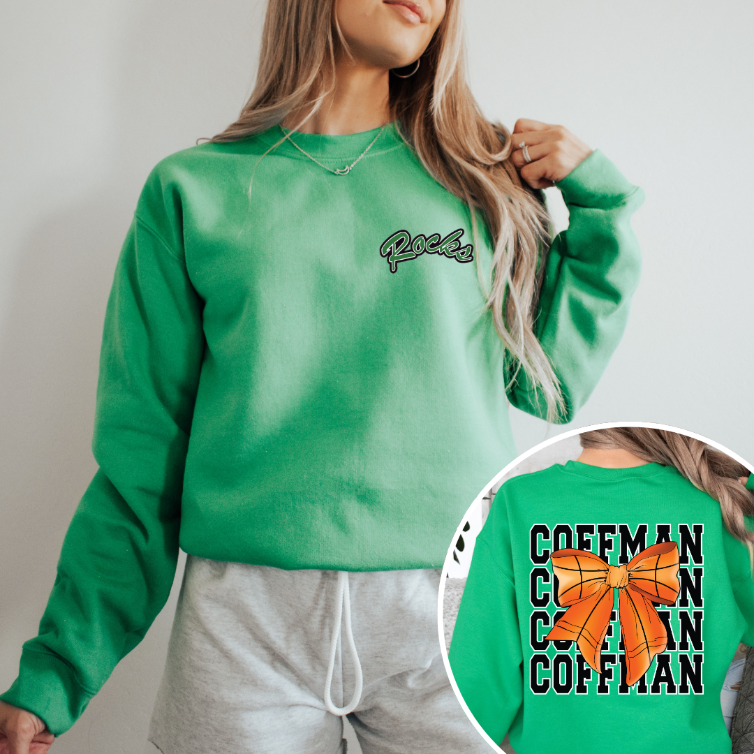 Coffman PRETTY PREP Logo Basketball Crewneck Sweatshirt