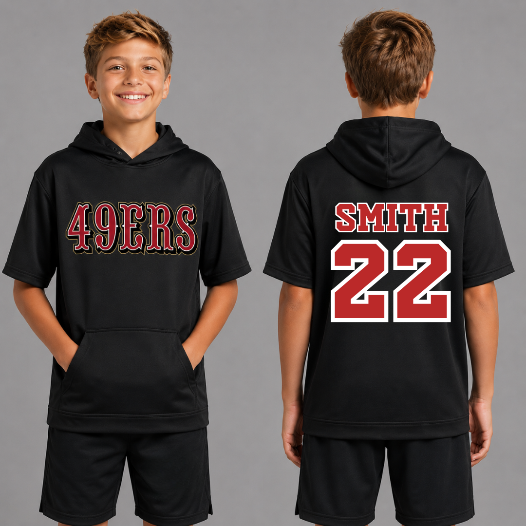DFL 49ERS Short Sleeve Performance Hoodie