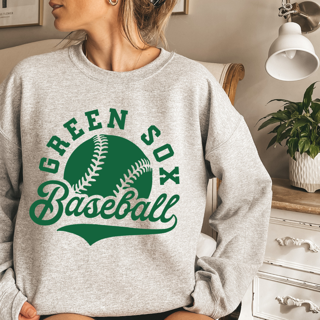 Green Sox Baseball Tail Crewneck