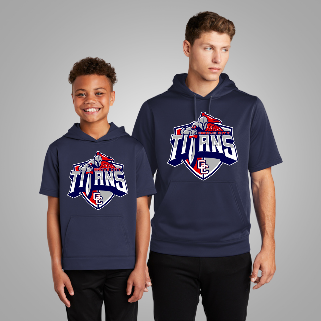 Grove City Titans Short Sleeve Hoodie Style 1
