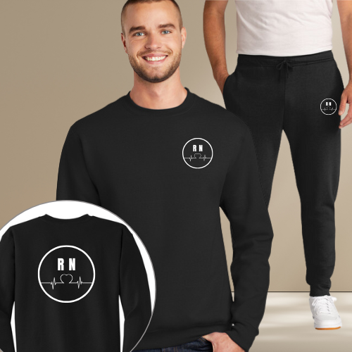 Nursing Crewneck Set Black