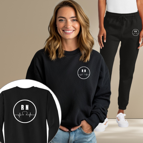 Nursing Crewneck Set Black