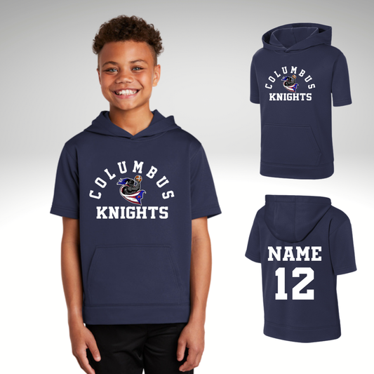 Columbus Knights Short Sleeve Hoodie Style 2