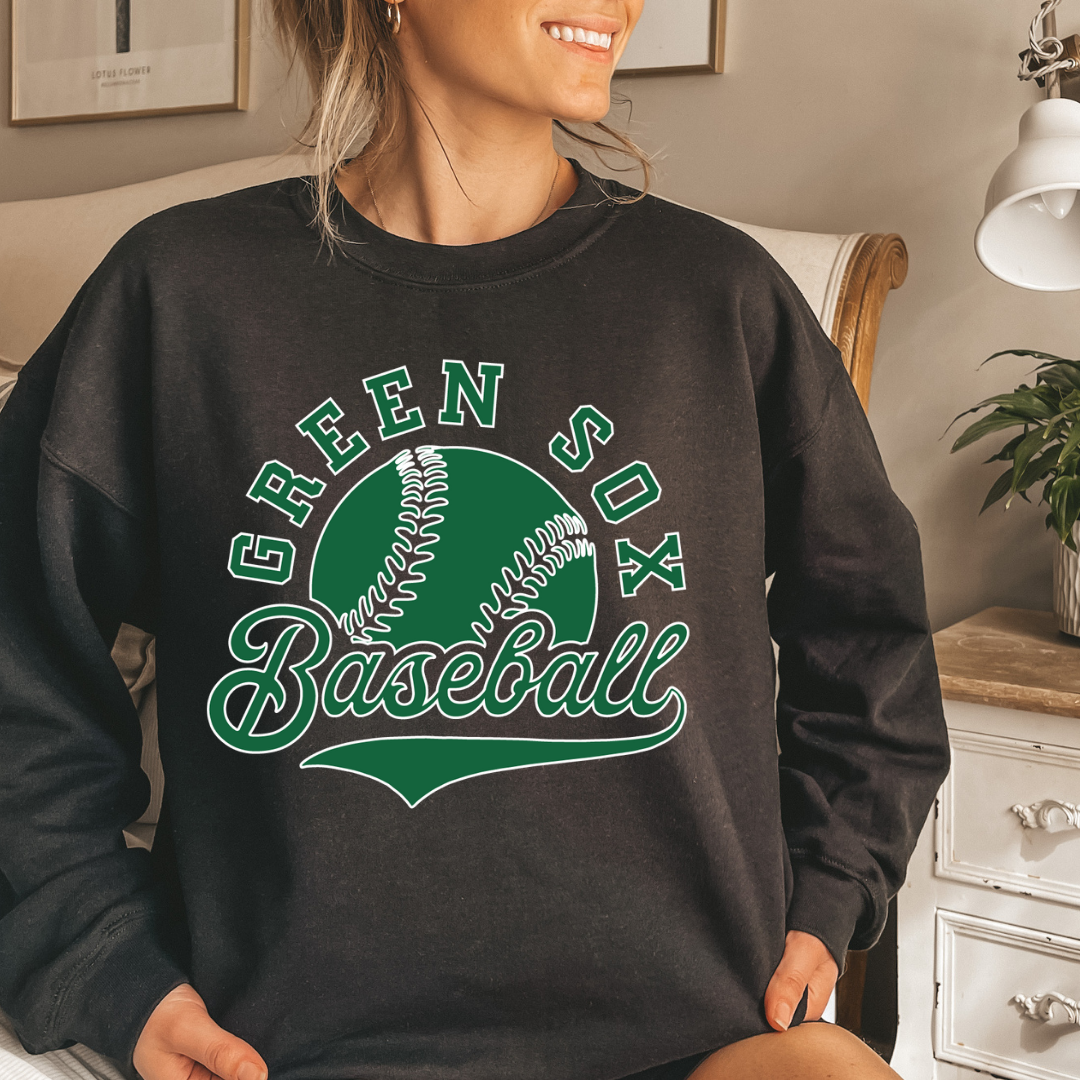Green Sox Baseball Tail Crewneck