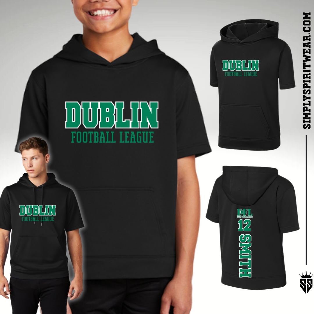 DFL + Mini Tackle Short Sleeve Hoodie Style 1
