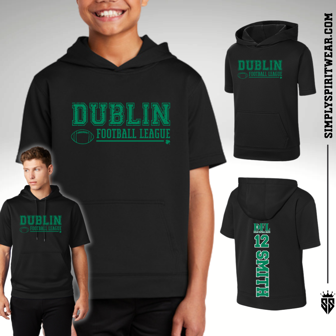 DFL + Mini Tackle Short Sleeve Hoodie Style 2