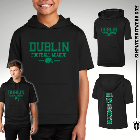 DFL + Mini Tackle Short Sleeve Hoodie Style 4