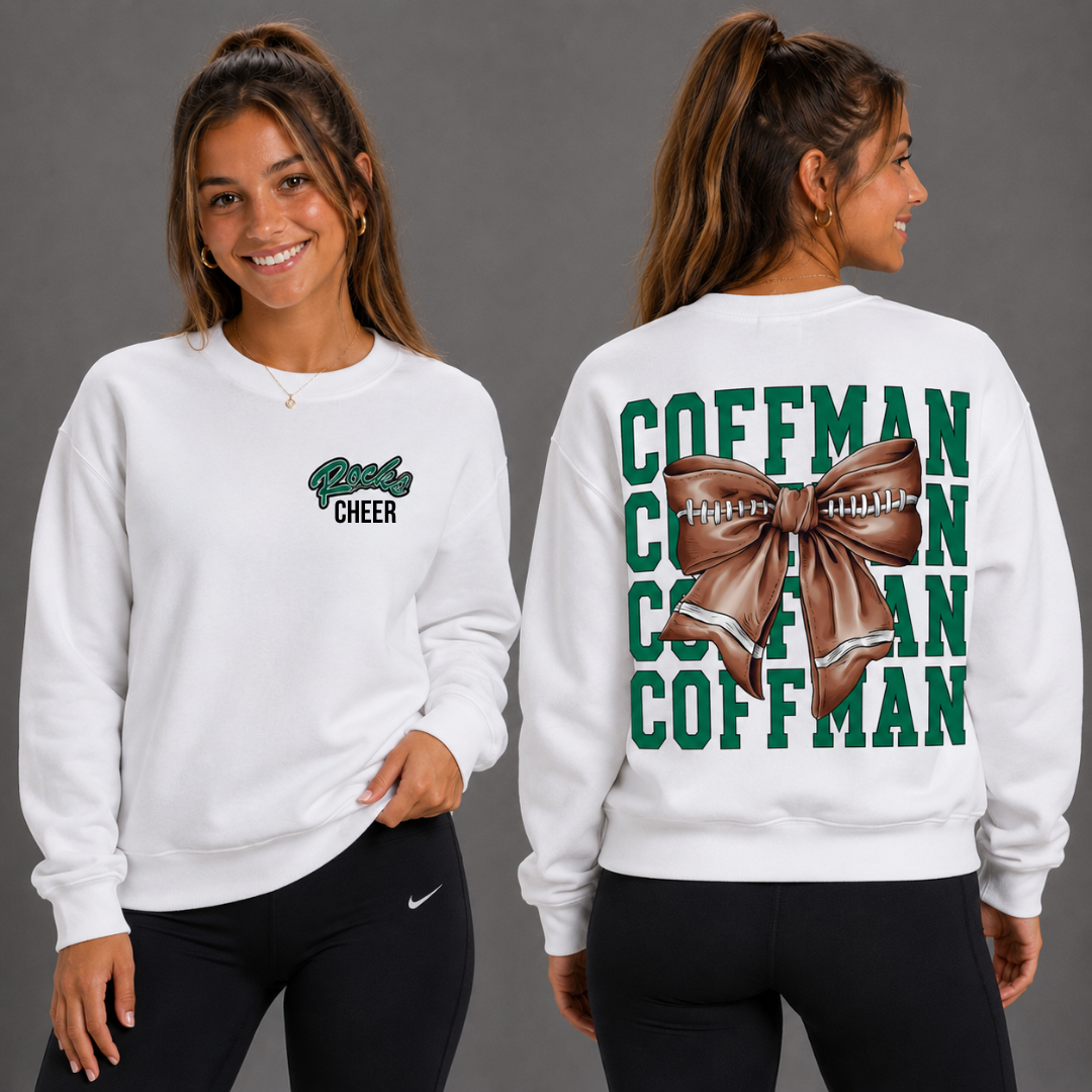 Dublin Coffman Pretty Prep Football Cheer Crewneck