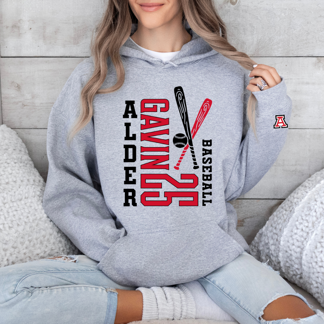 Alder Baseball Player Hoodie