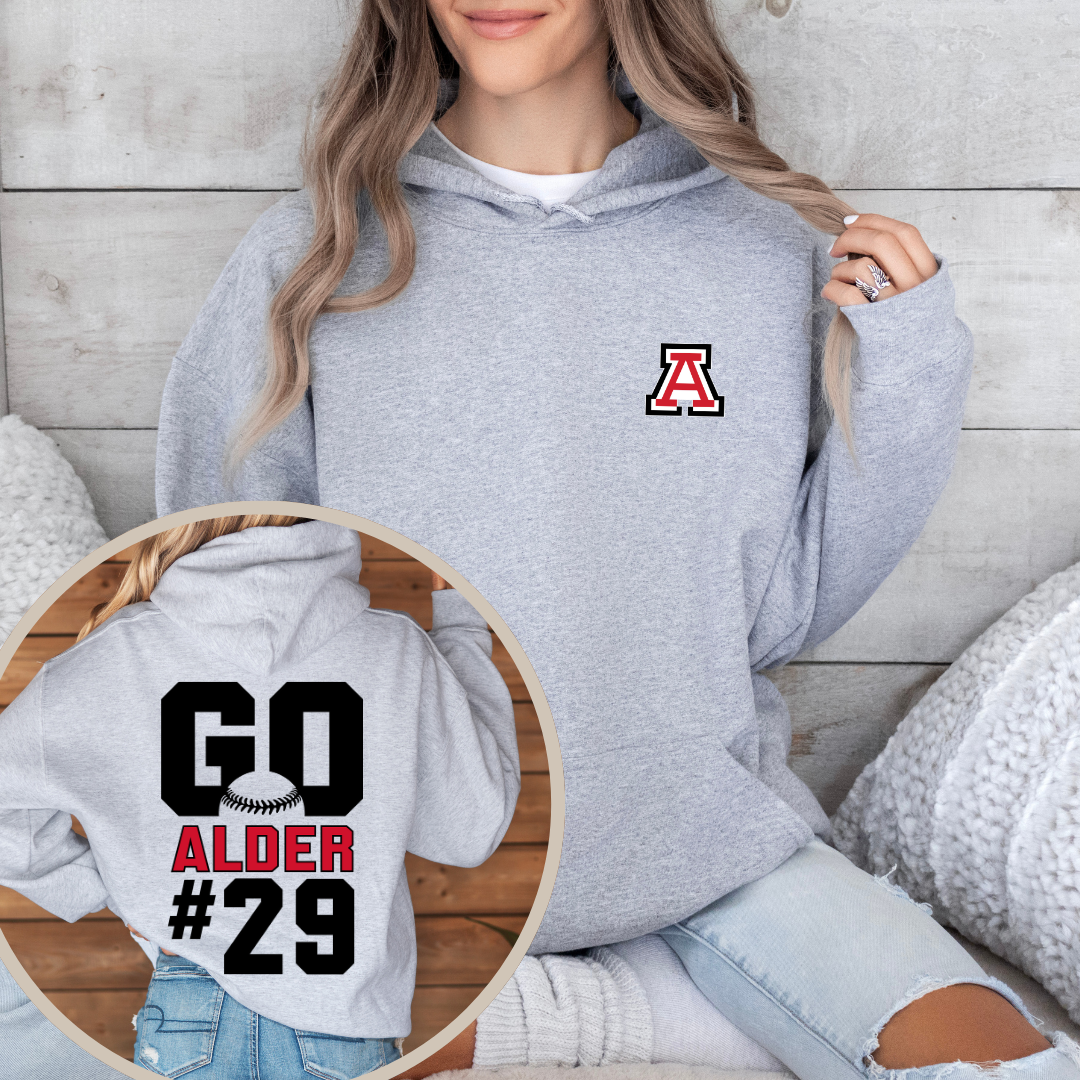 Alder Baseball Player Hoodie