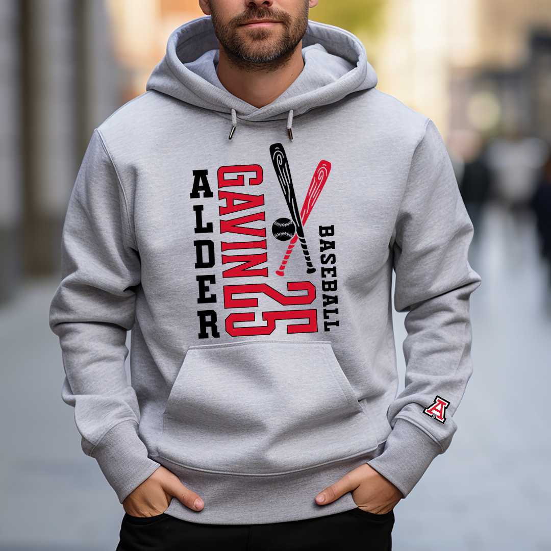 Alder Baseball Player Hoodie
