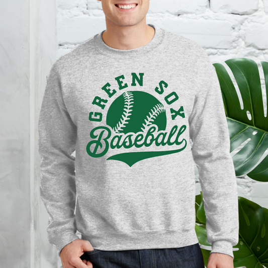 Green Sox Baseball Tail Crewneck
