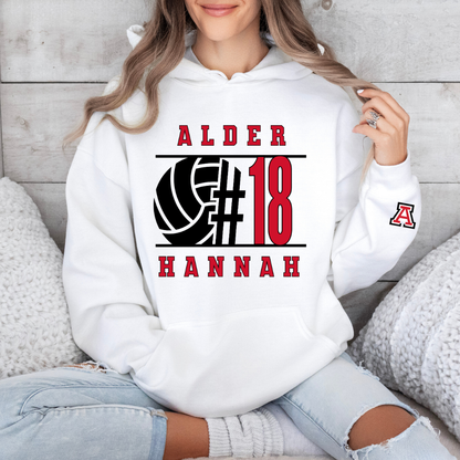 Alder Volleyball Player Hoodie