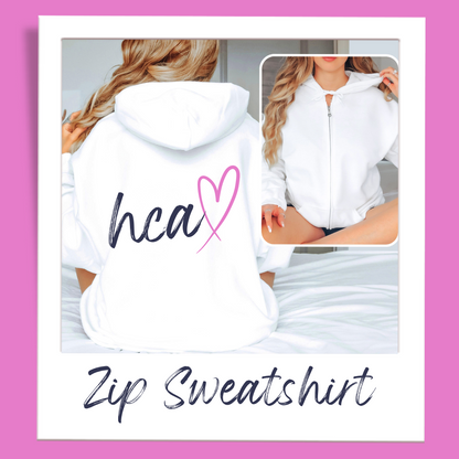 HCA Heart Full Zip Sweatshirt White