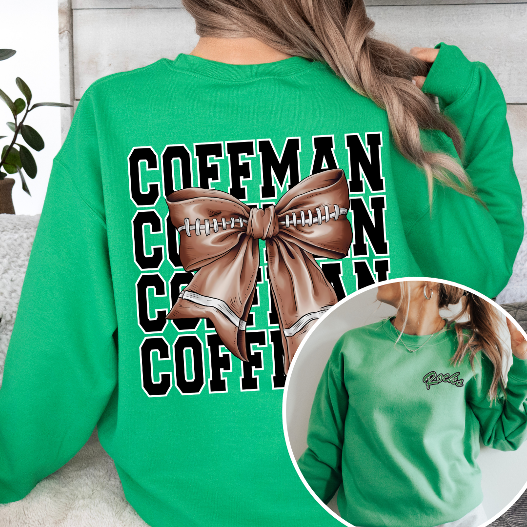 Coffman PRETTY PREP Logo Football Crewneck Sweatshirt