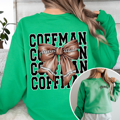 Coffman PRETTY PREP Logo Football Crewneck Sweatshirt