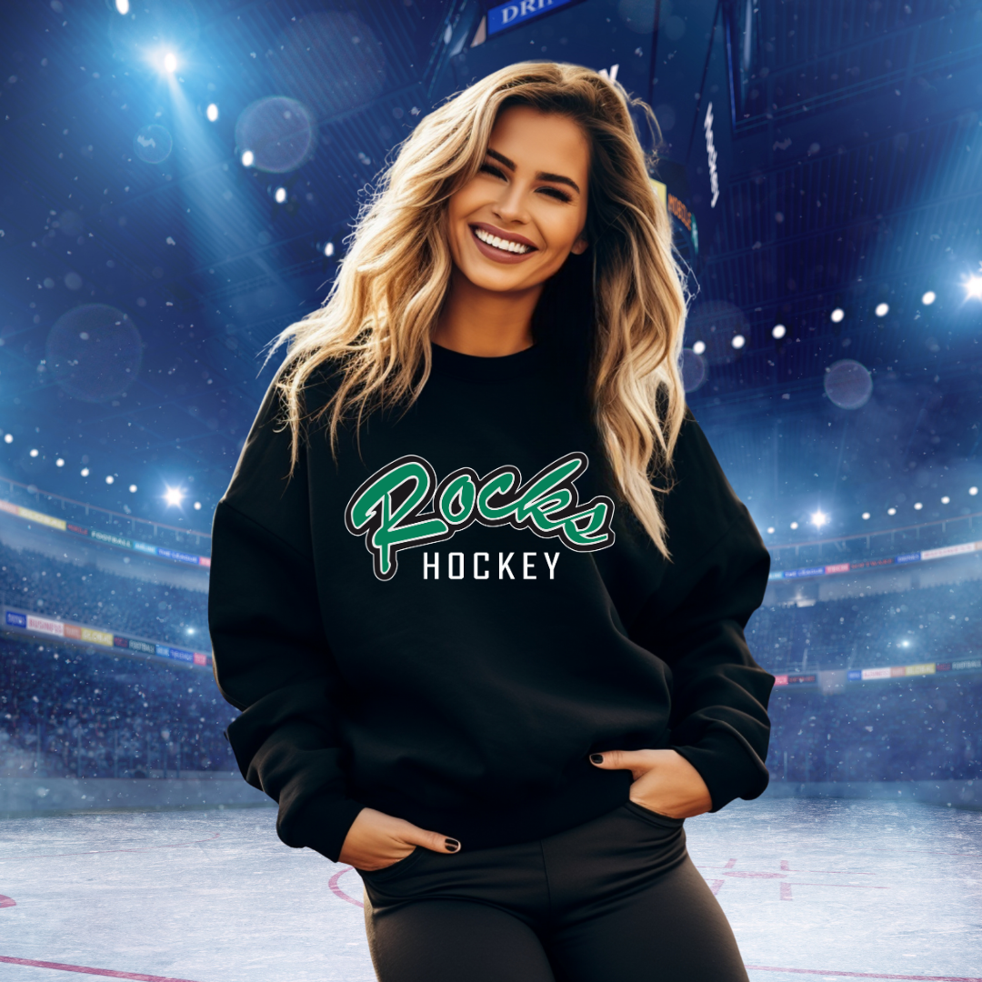 Coffman Hockey Crewneck Sweatshirt Logo Rocks