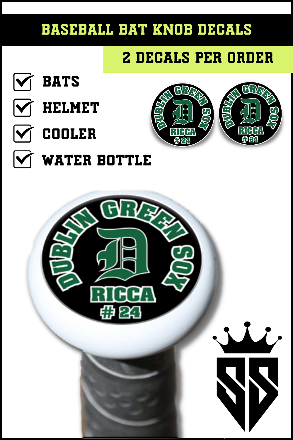 Sports Decal BAT KNOB 1