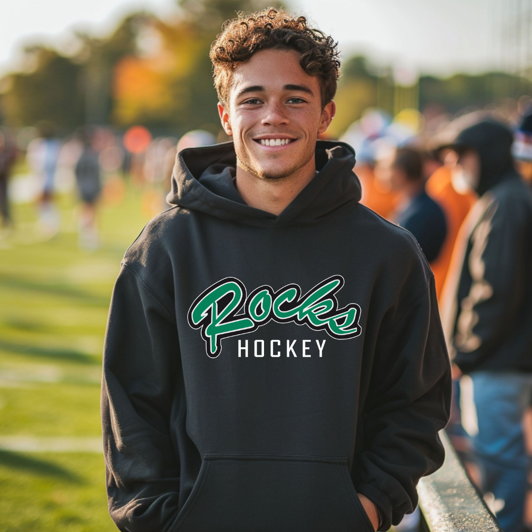 Coffman Hockey Hoodie Logo Rocks