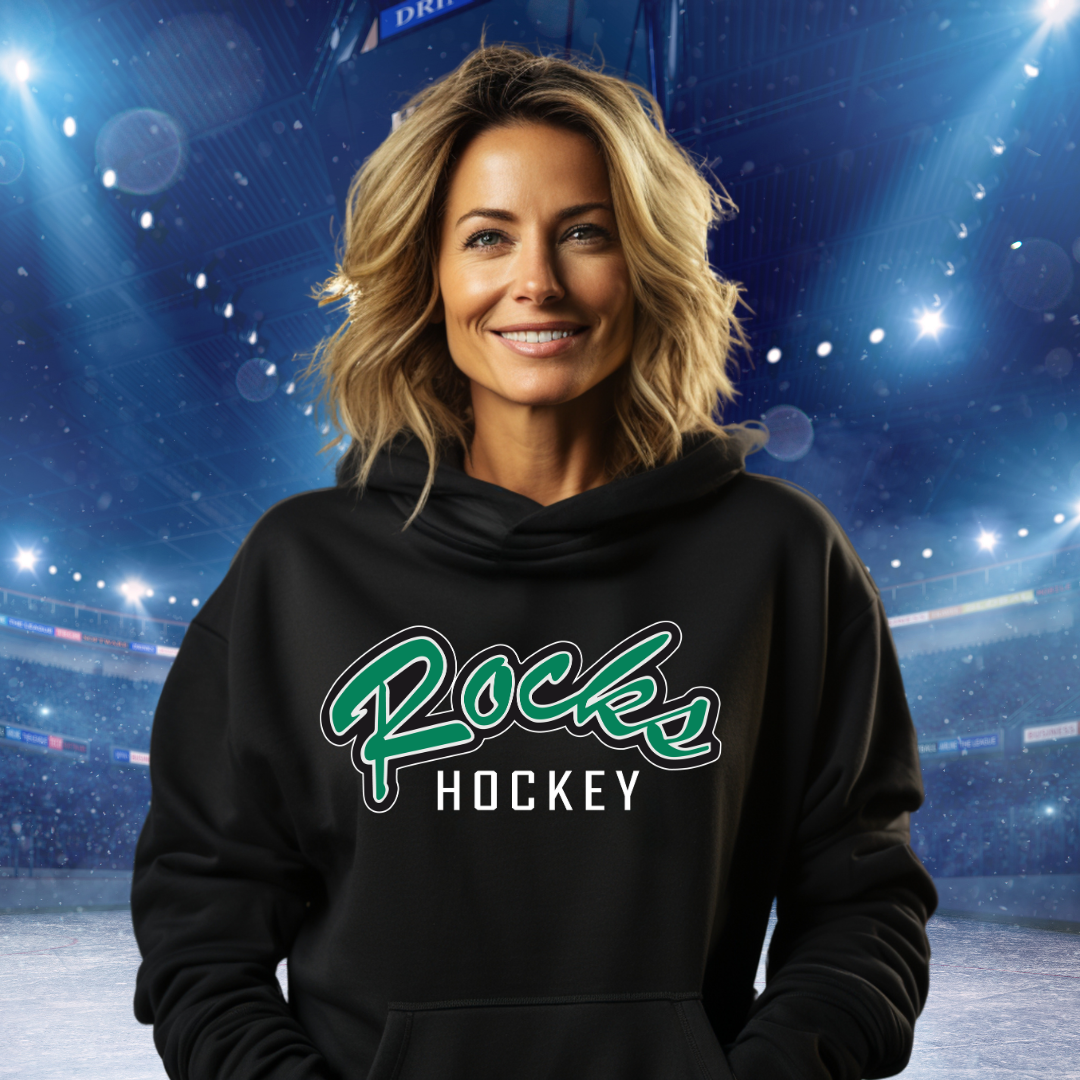 Coffman Hockey Hoodie Logo Rocks