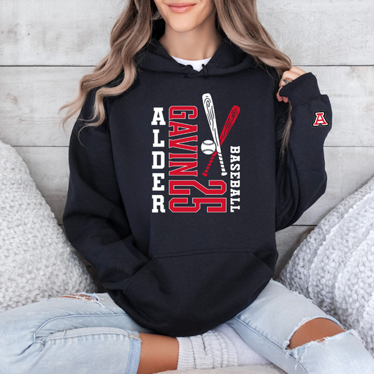 Alder Baseball Player Hoodie