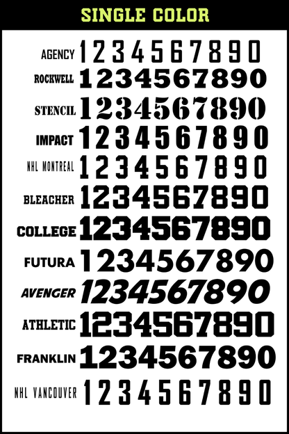 Sports Decal NUMBERS