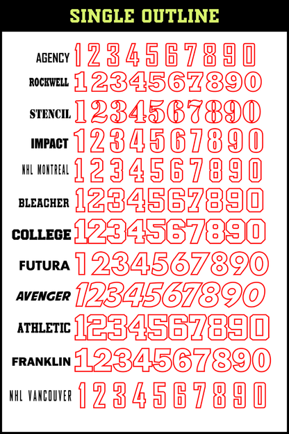 Sports Decal NUMBERS