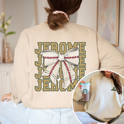 Jerome PRETTY PREP Logo Baseball Crewneck Sweatshirt