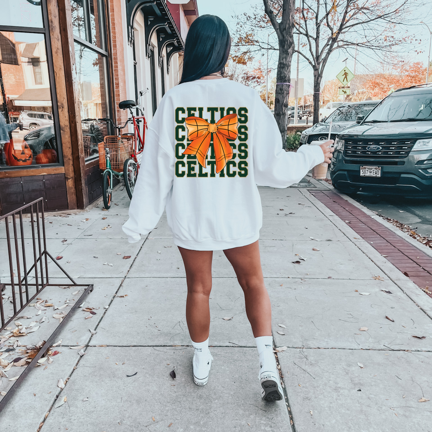 Celtics PRETTY PREP Basketball Crewneck Sweatshirt