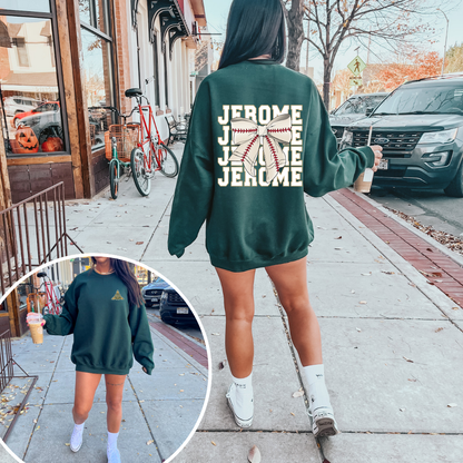 Jerome PRETTY PREP Logo Baseball Crewneck Sweatshirt