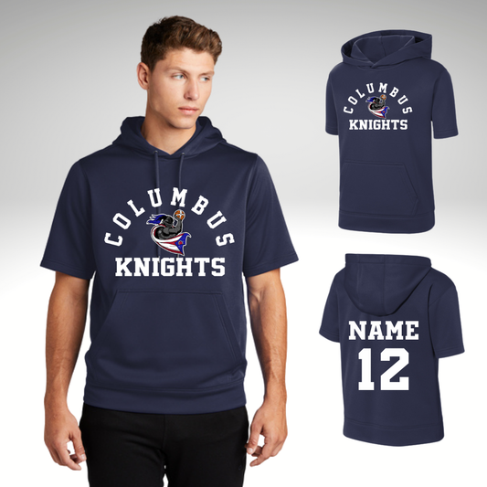 Columbus Knights Short Sleeve Hoodie Style 2