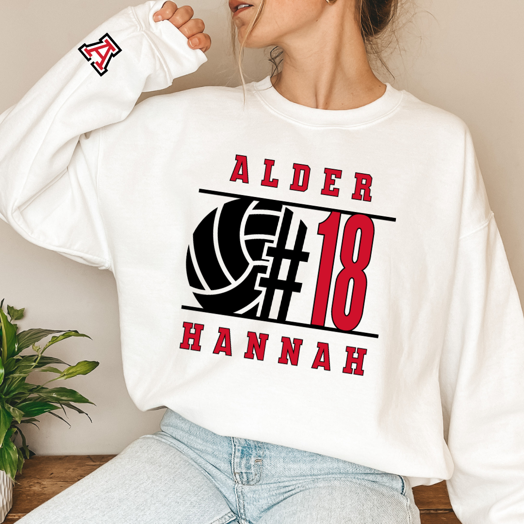 Alder Volleyball Player Crewneck Sweatshirt