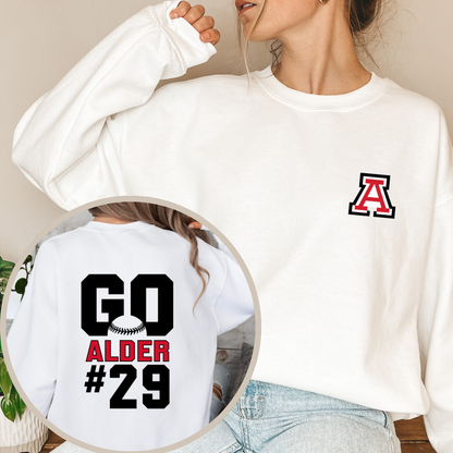 Alder Baseball Player Crewneck Sweatshirt