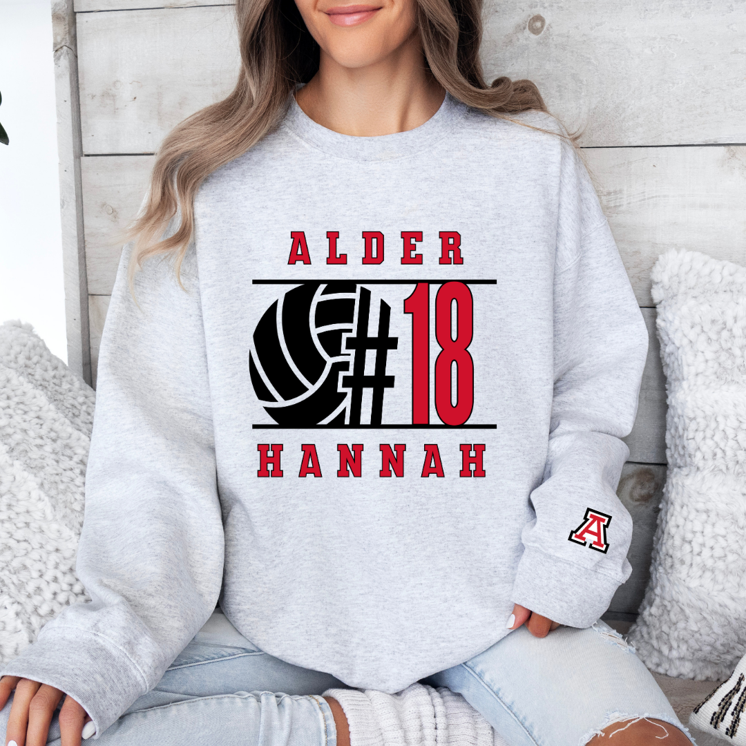 Alder Volleyball Player Crewneck Sweatshirt