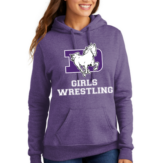 DeSales Hooded Fleece HEATHER - GIRLS WRESTLING DESIGN