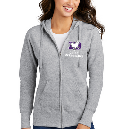 DeSales ZIP Hooded Fleece - GIRLS WRESTLING DESIGN