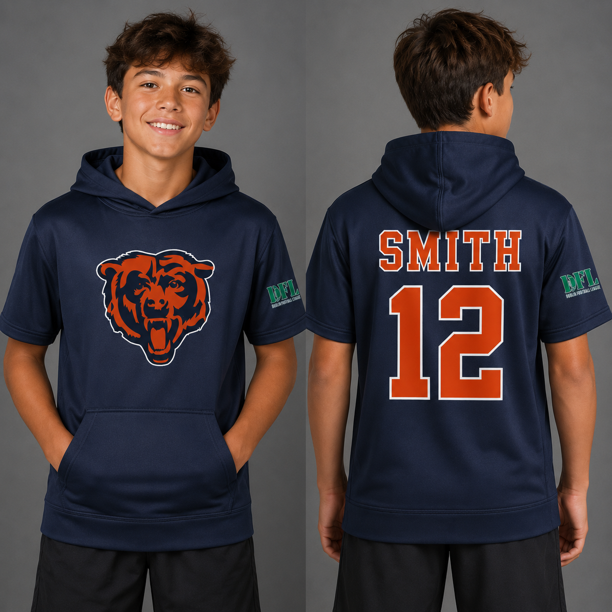 DFL Bears Short Sleeve Performance Hoodie