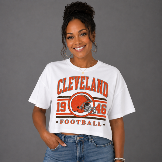 DFL Browns Vintage Modest Crop